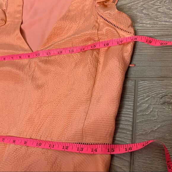 Rebecca Taylor silk ruffle sleeve peach dress sz 4 - Picture 10 of 10